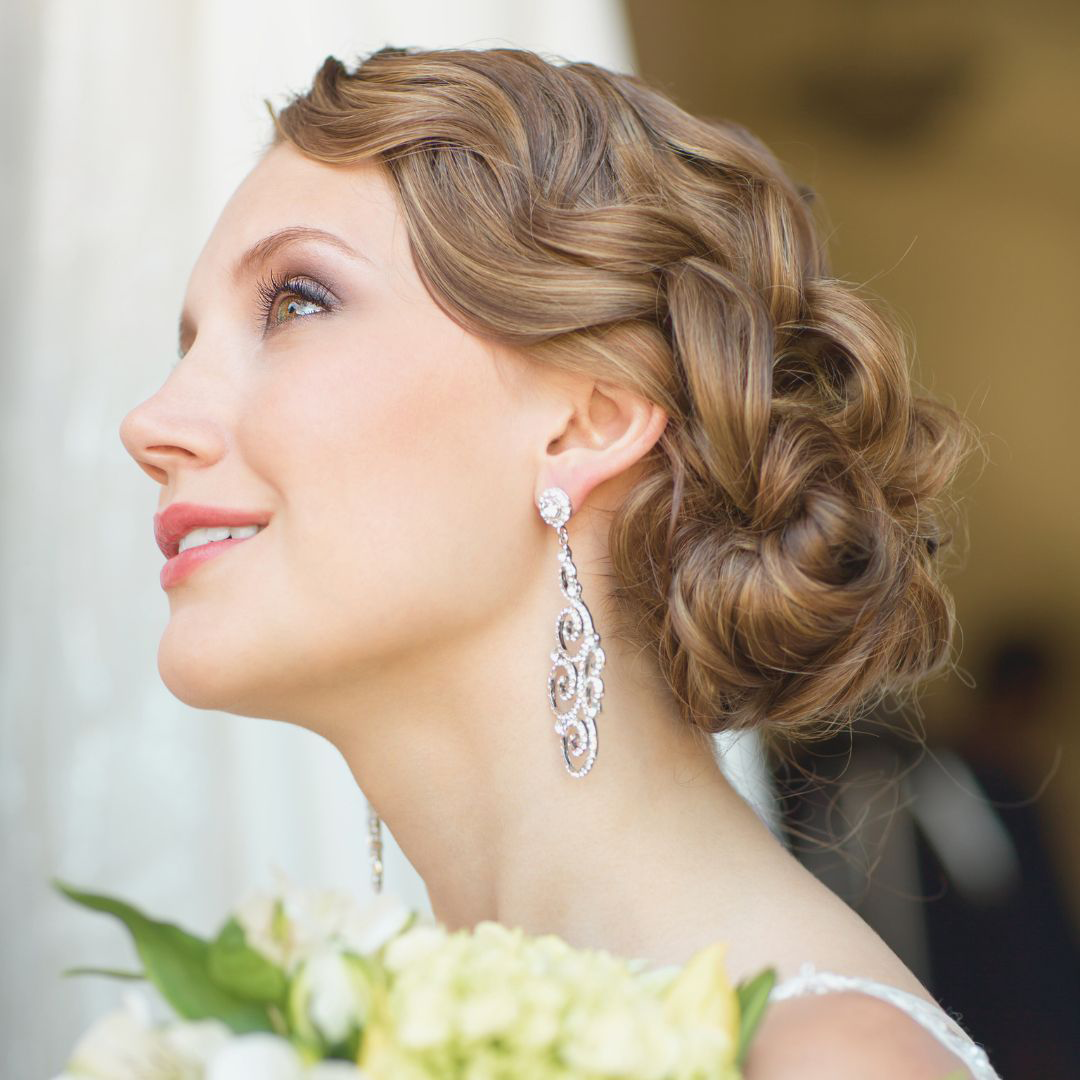 Bride with updo wedding  hair